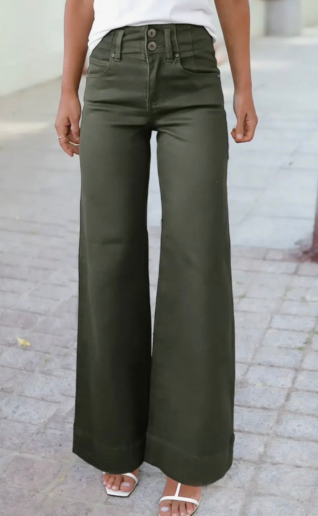 Olive high waisted pants