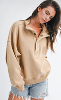 Oat oversized snap pullover