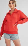 Tomato half zip