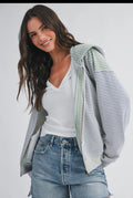 Striped zip hoodie