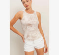 Brown camo cloud wash tank top