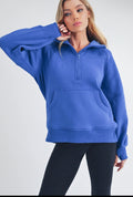Cobalt hooded pullover