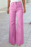High waisted pink denim