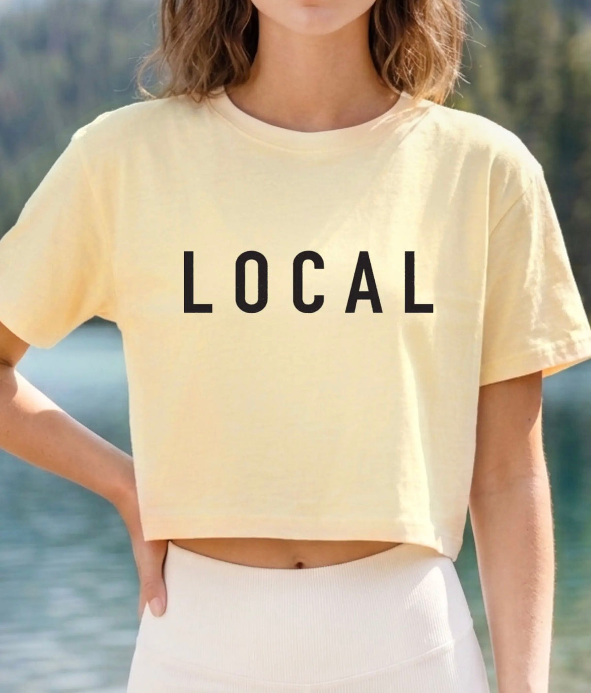 Yellow local tee - crop