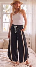 Black and ivory pull on pants