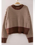 Contrast sweater - choco