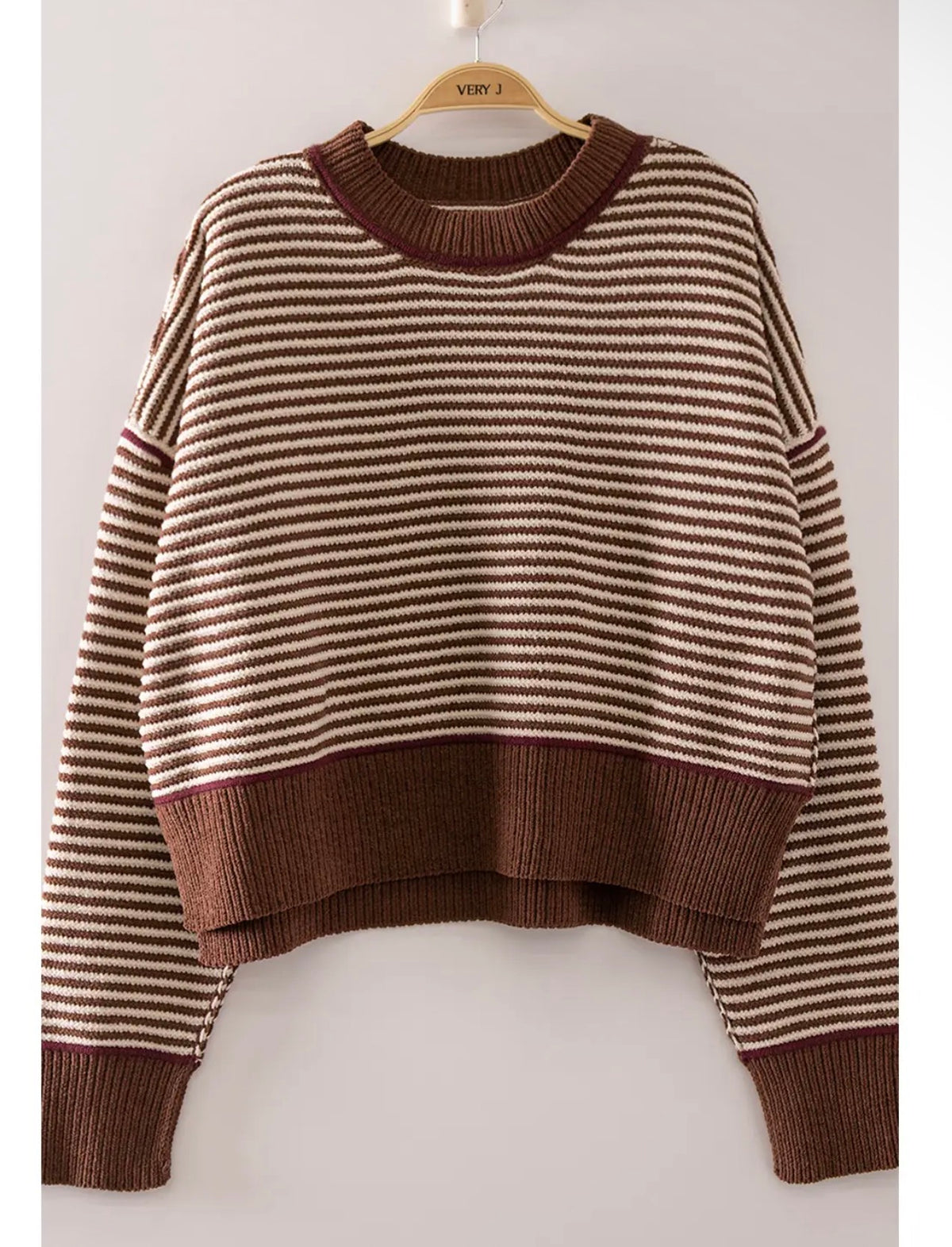 Contrast sweater - choco