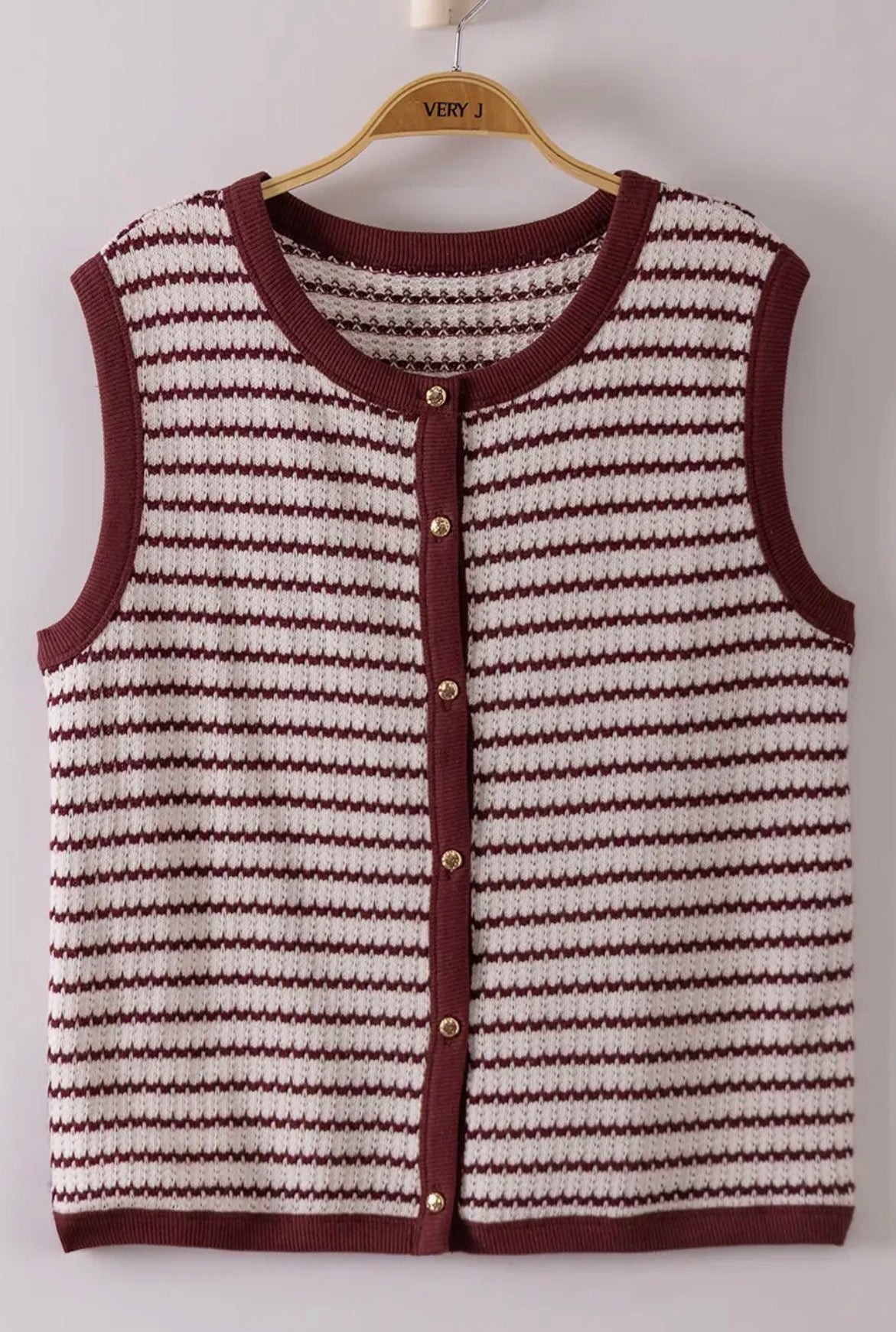 Burgandy knit tank top