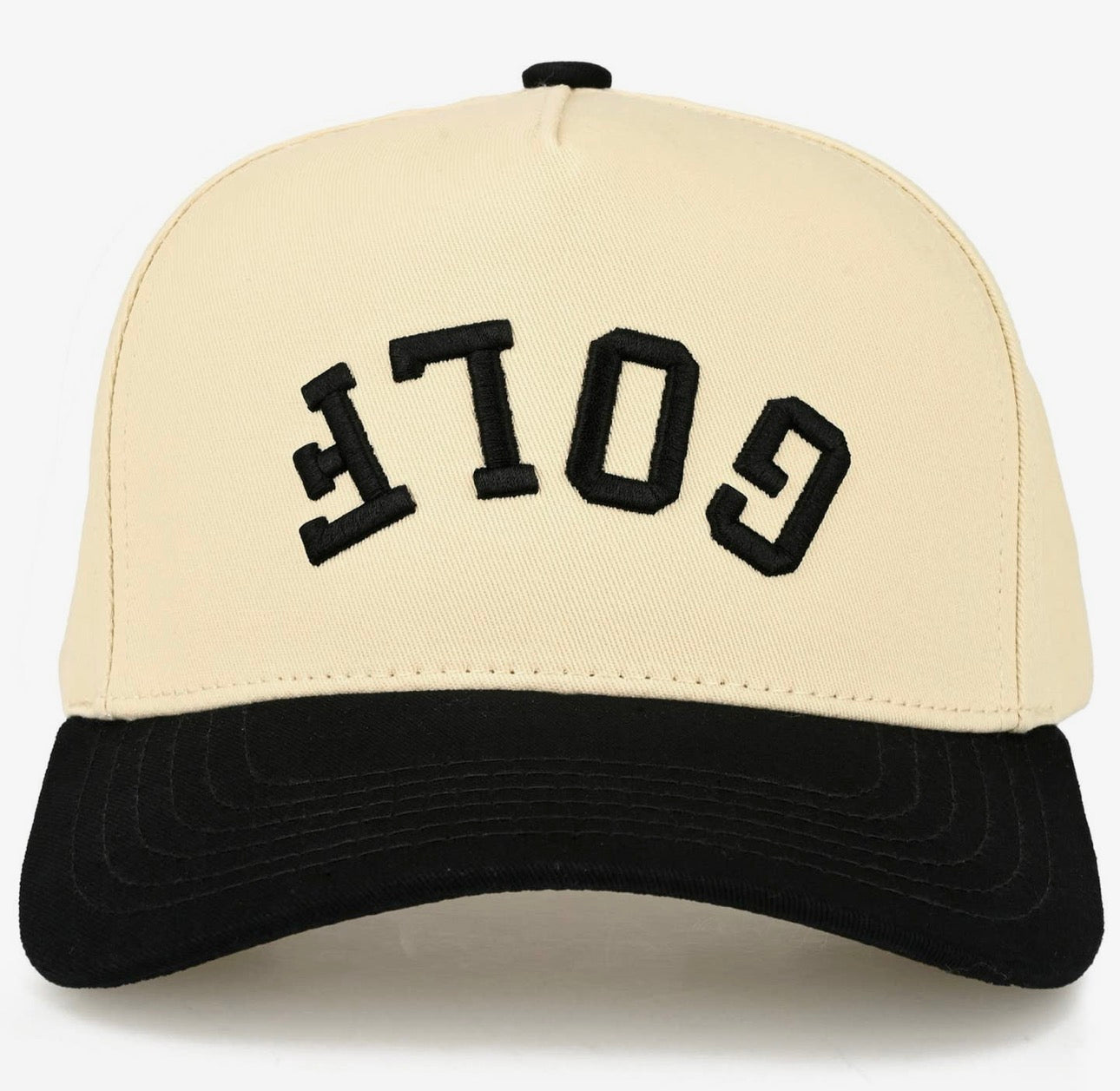 Black and tan “golf” hat