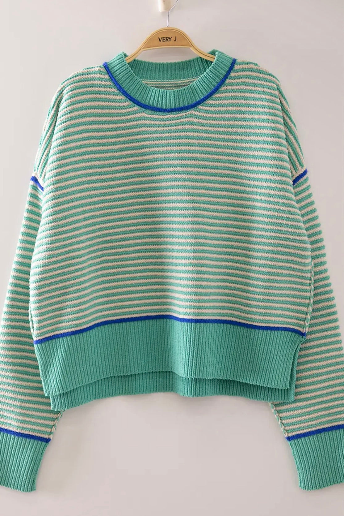 Sea foam contrast sweater