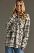 Taupe, black and tan button down