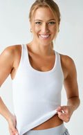 White built in bra tank