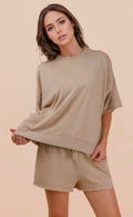 Beige shorts set