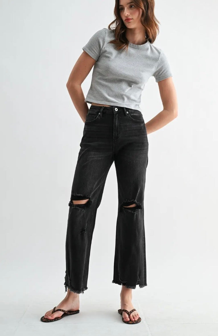 Mica black distressed jeans