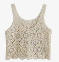 Beige crochet tank