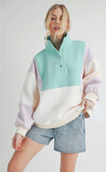 Lilac and Seafoam colorblock pullover