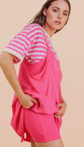 Pink romper dress