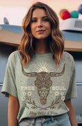 Free soul cow skull tee