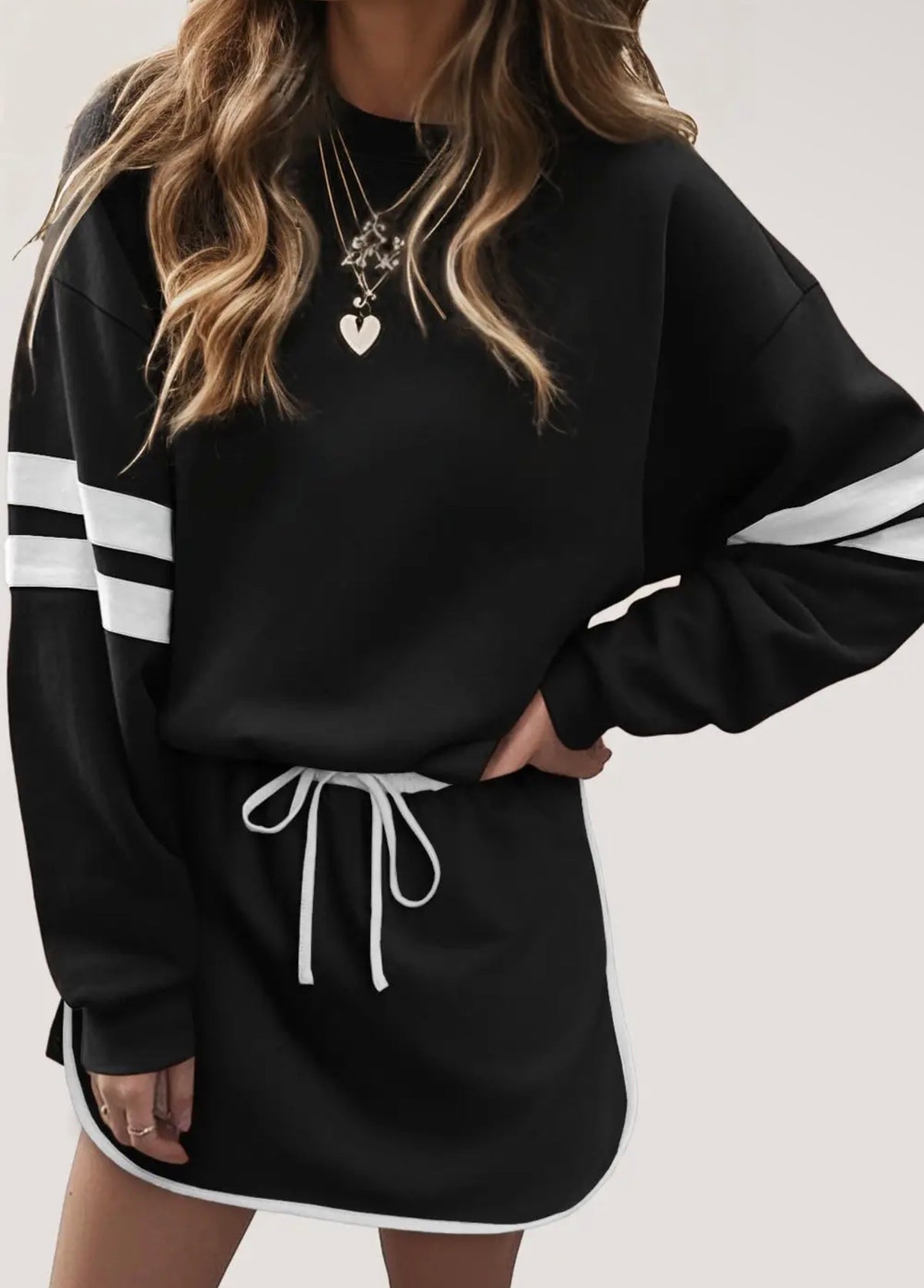 Black skort set