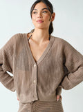 Taupe crochet cardigan