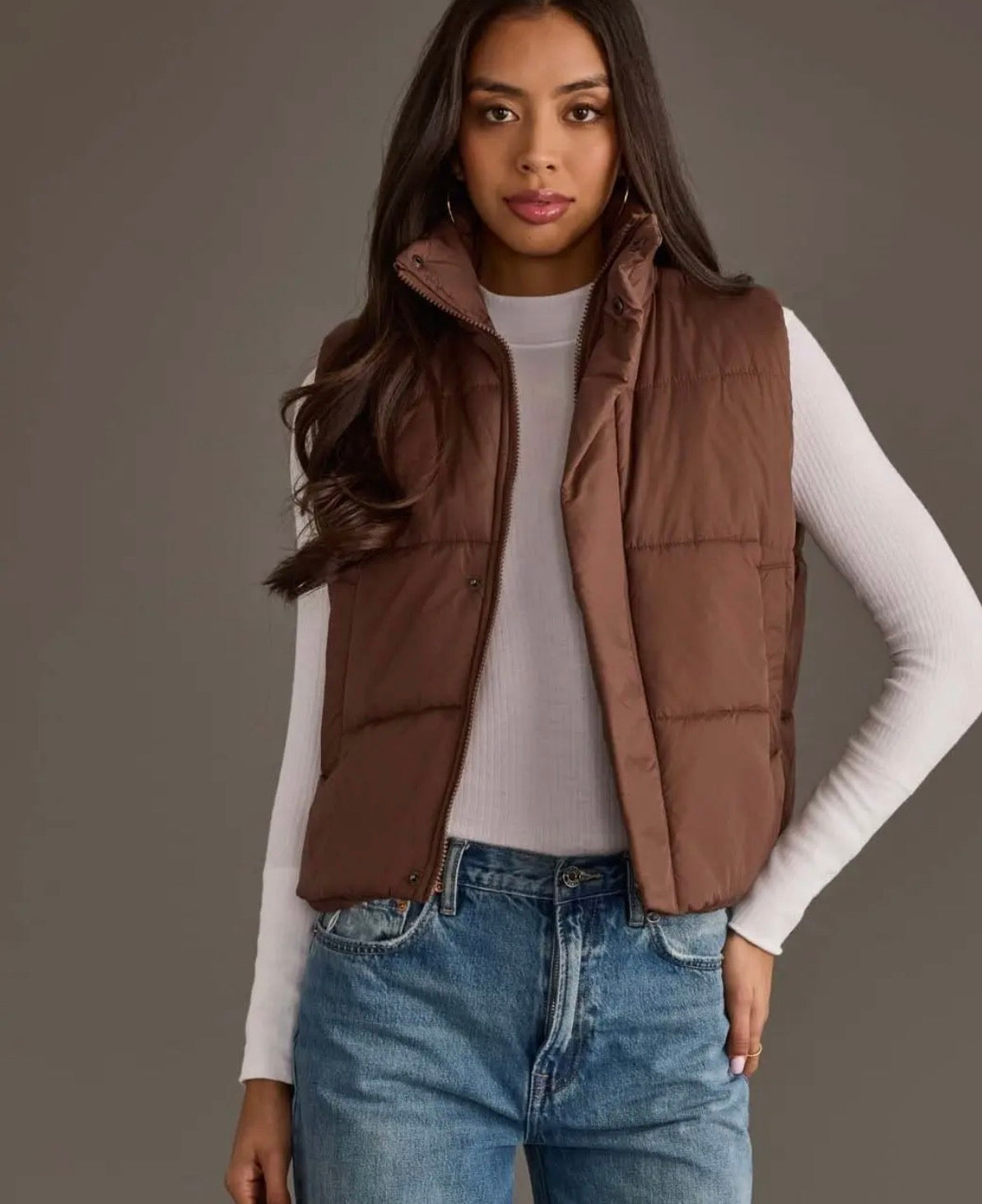 Brown short vest