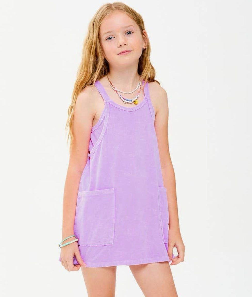 Girls lavender romper dress
