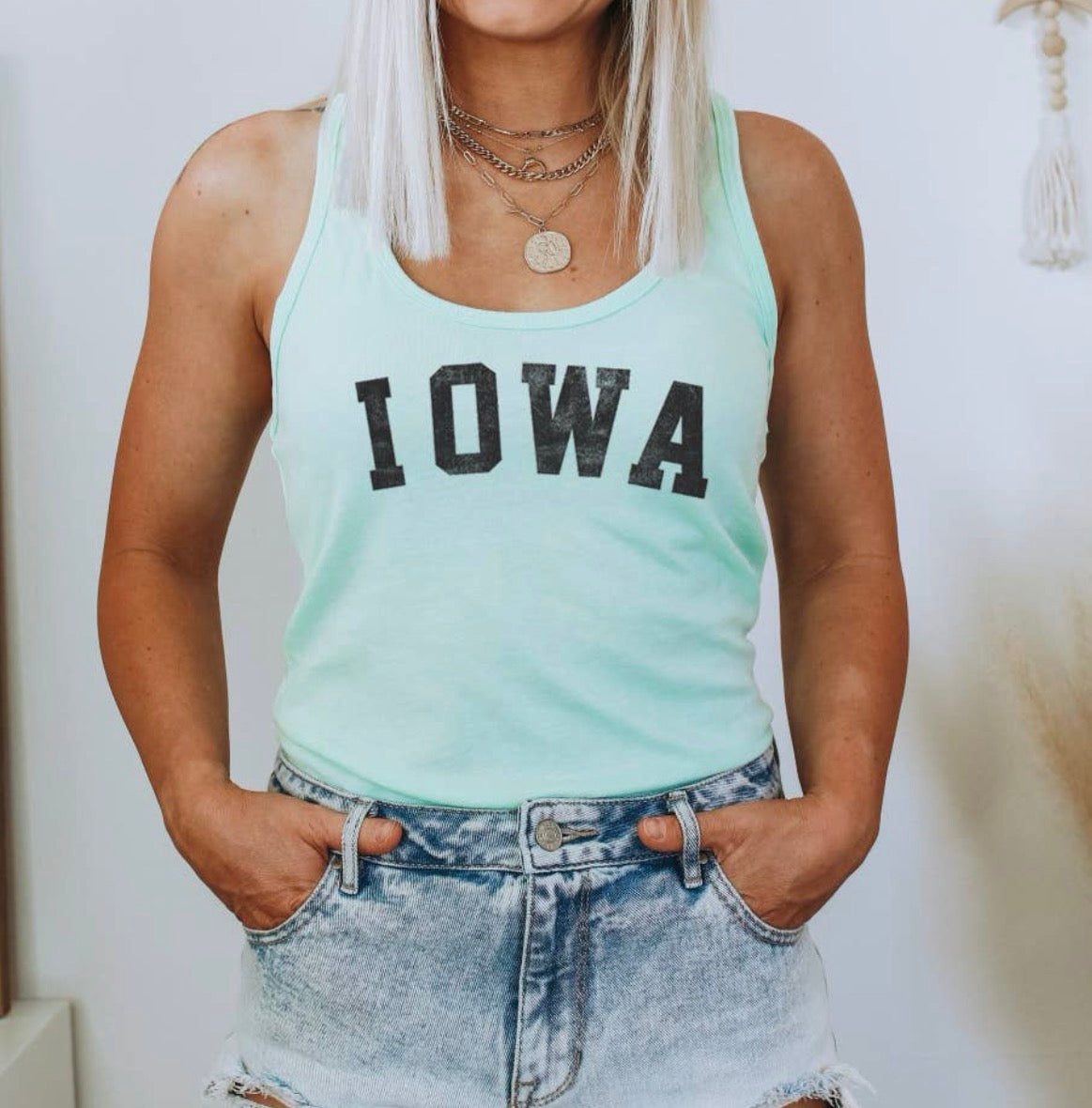 Iowa mint tank top