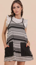 Black and white romper dress