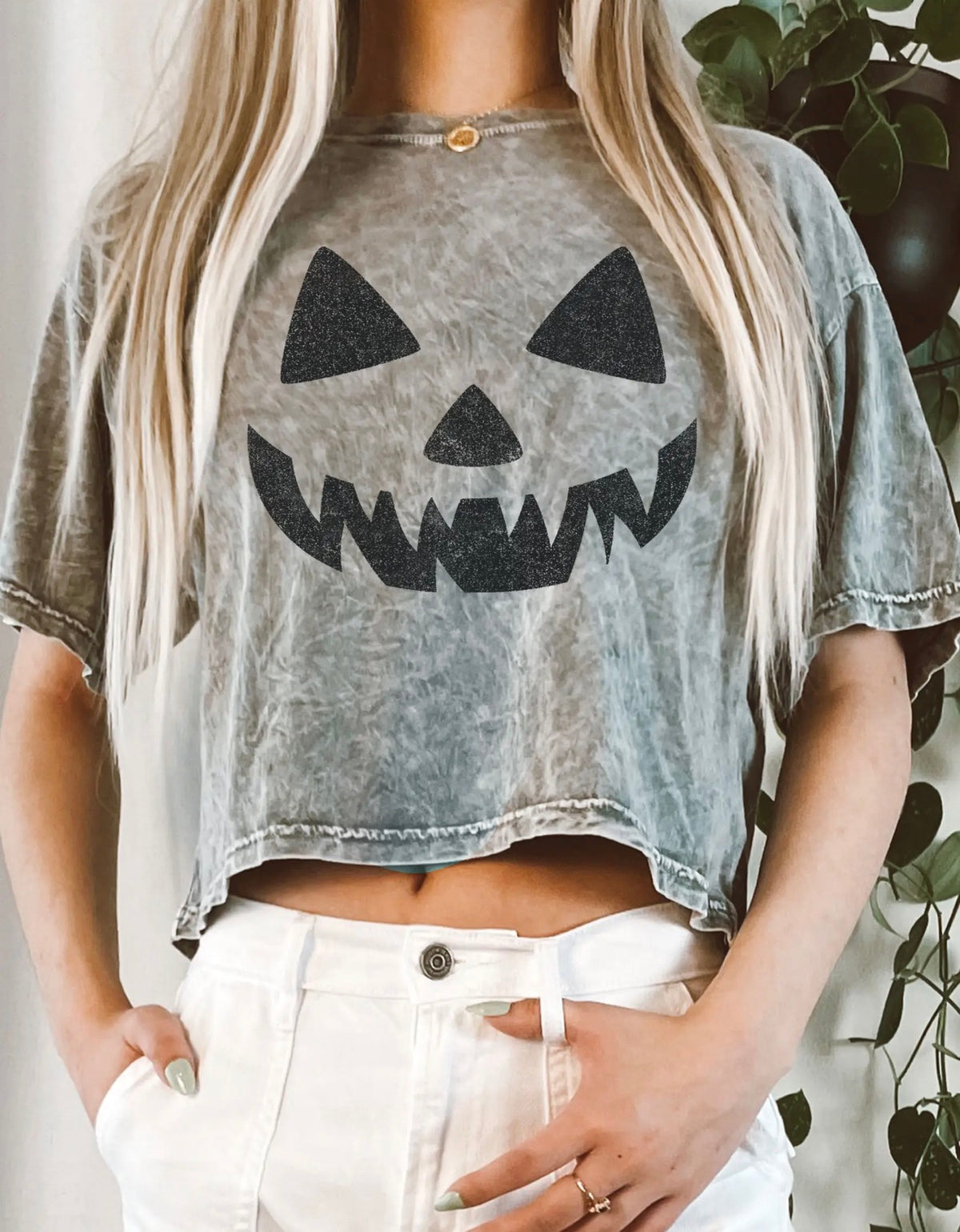 Jack o lantern long crop