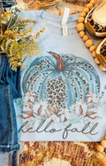 Hello fall blue pumpkin
