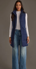 Navy long vest