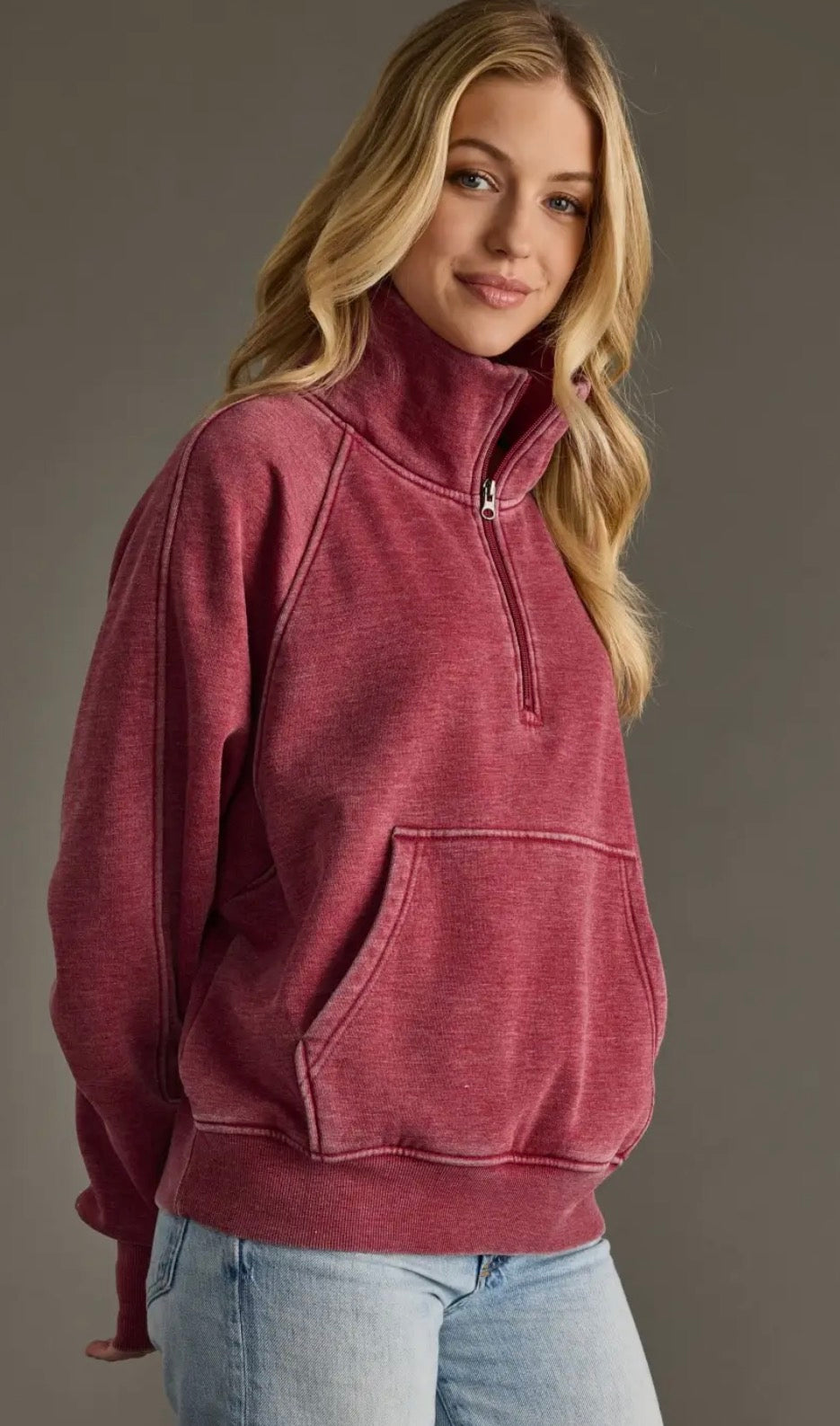 Wine quarter zip