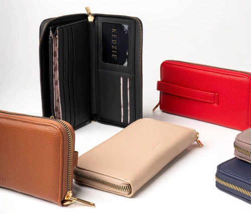 BLACK Kedzi zip around clutch wallet