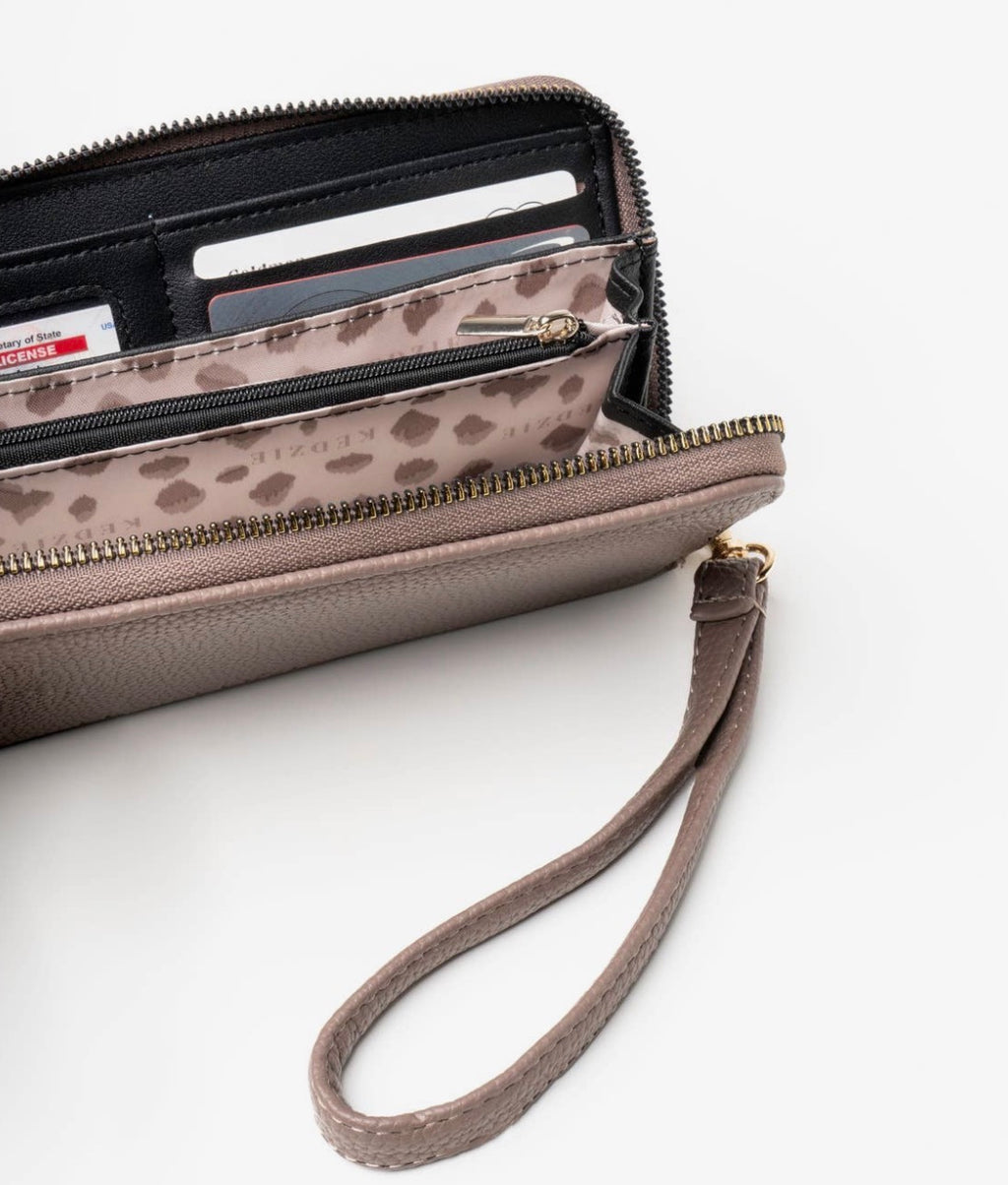BLACK Kedzi zip around clutch wallet