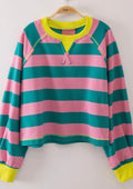 Yellow, pink, teal long sleeve