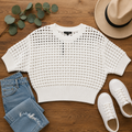 Cream crochet crop