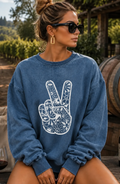 Blue peace and love sweatshirt